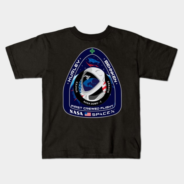 Crew Dragon Spacecraft Kids T-Shirt by SAVELS